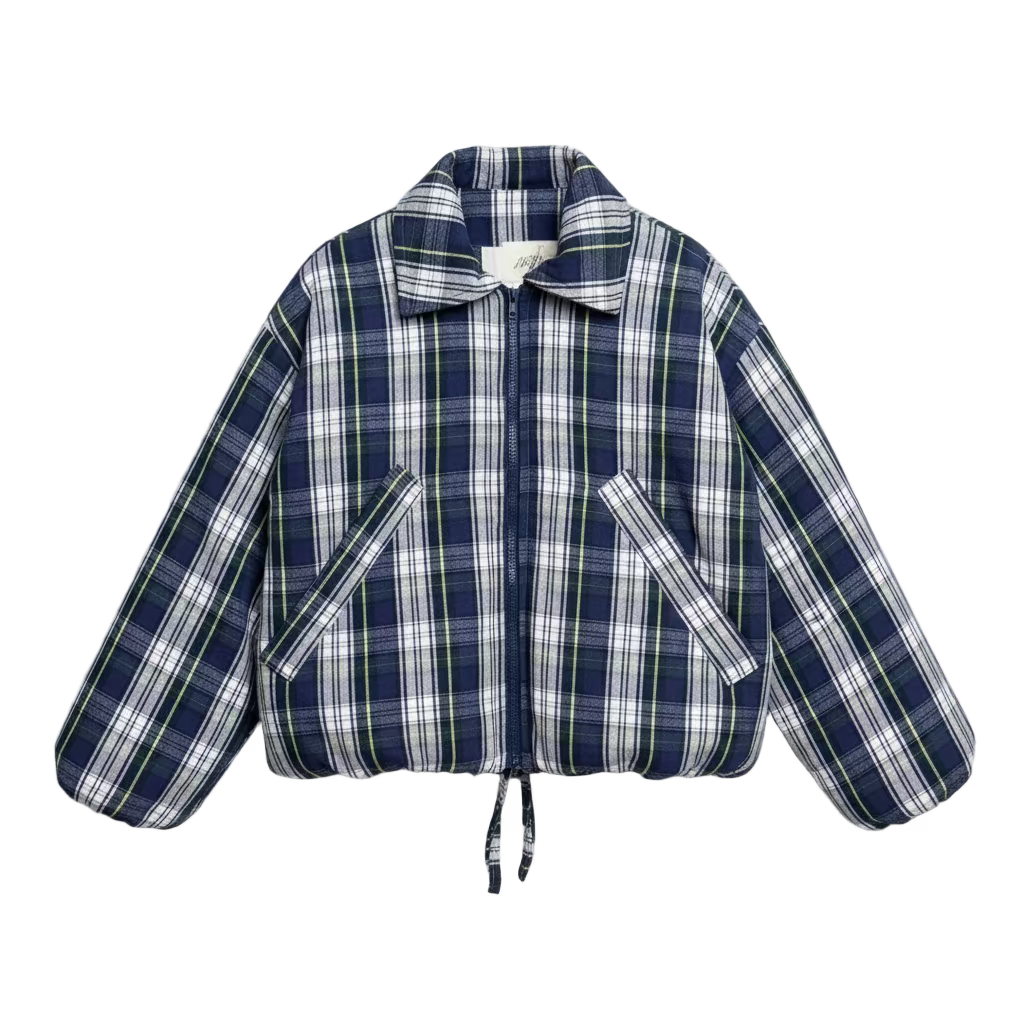 VESTE - BOMBER À CARREAUX