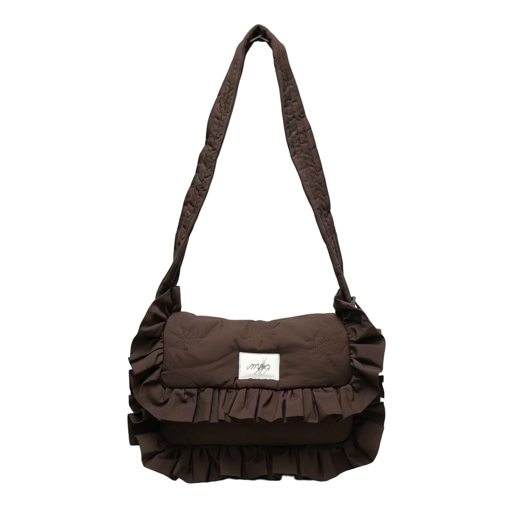PETIT SAC A VOLANTS MARRON REGLABLE